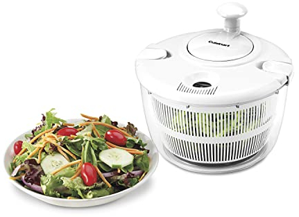 Cuisinart Große Salatschleuder - Waschen, Schleudern und Trocknen von Salatgrün, Obst und Gemüse, 5 qt, CTG-00-SASW Weiß