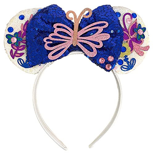 Encanto Mirabel & Isabella Sequin Minnie Mouse Inspired Alice Headband With Big 5 Sequin Top Bow Handmade