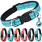 AUAUY Collier pour Chien, Collier en Nylon Réfléchissant Réglable Classique avec Rembourré Doux Respirant Mesh, Collier avec Étui AirTag pour Petits Chiens, Moyen Gros, Grand Chiens(Bleu-M)