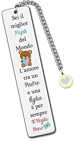 Papà Segnalibri Festa del Papà Apprezzare Regalo Uomo Segnalibro Padre Figlia Amore per Sempre Regalo Compleanno Miglior Papà Mondo Felice Apprezzare l'amore Citazioni Ricordi Natale Ringraziamento