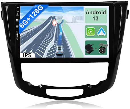 YUNTX [6GB+128GB] Android 14 Autoradio für X-Trail Qashqai j11 Rouge 2014-2018-[Integriertes CarPlay/Android Auto/DSP/GPS]-10.1”IPS 2.5D-Kamera+MIC-DAB/Mirror Link/Bluetooth 5.0/360 Kamera