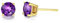 FANCIME Solide 14 Karat 585 Gelb Gold Klein Ohrstecker Ohrringe mit Echt Natürlich Amethyst Schmuck für Damen Mädchen Mama, Durchmesser: 6 mm