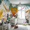 Tapete Foto Modern 3D Aquarell Malerei Goldene Pflanze Blätter Blumen Wandfarbe Wohnzimmer Esszimmer Wasserdic Tapeten Wohnkultur Fototapete 3D Effekt Wohnzimmer Schlafzimmer Kinderzimmer-250cm×170cm
