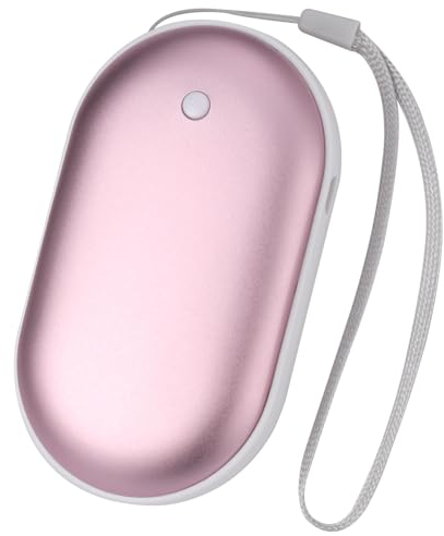 JIZZU Handwärmer Wiederaufladbar, 5200mAh Elektrisch Tragbare USB, Handwärmer&Powerbank 2 in 1, Taschenwärme mit 3 Temperatur Azur