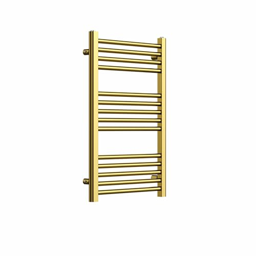 Go Bathrooms Nola - Toallero de baño con calefacción, radiador de baño, montado en la pared, color dorado, 770 mm x 500 mm