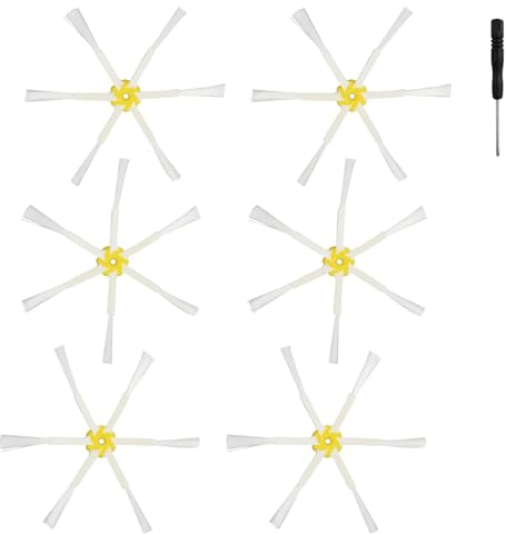 DianSung 6 Eck-Seitenbürsten Zubehör für iRobot Roomba 600/700/800/900 Series 614 675 692 677 850 860 865 870 880 885 890 960 981, Seitenbürsten Zubehör Ersatzteile für Saugroboter