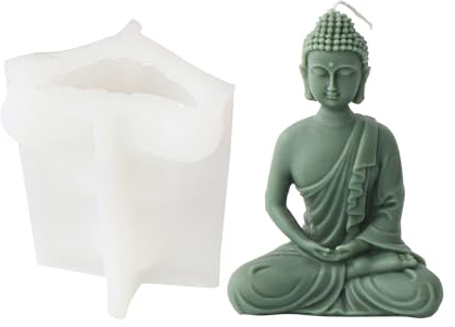 JS MOLD Molde de Silicona 3D para Velas de Buda, Jabón y Yeso - Cera de Soja (02#)