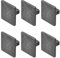 Decoranddecor Calla Square Cabinet Knob Door Pull Handle Kitchen Cupboard Furniture Drawer (6 Pack, Antique Silver)