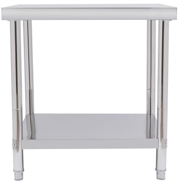 TRIEBAN Arbeitstisch Gastronomie Küchentisch Edelstahltisch Zubereitungstisch, für die Aufbewahrung von Gegenständen in Küchen, Hotels (76 * 60 * 80)