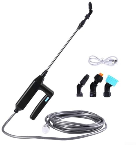 Pulverizador eléctrico de jardín, potente pulverizador, carga USB, uso, varilla de pulverización extendida (5 m)