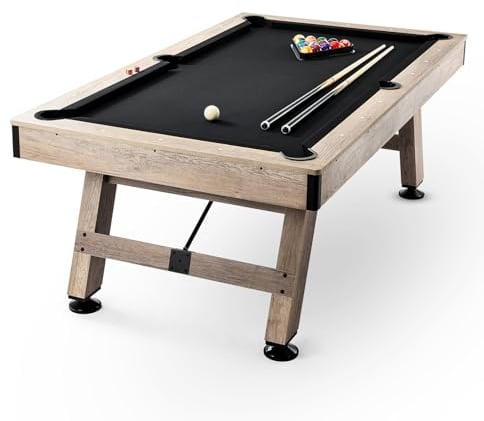 VEVOR Billardtisch 2,13 m Mit Verstellbaren Beinen - Set inkl. Bällen, Queues, Kreide und Bürste - Perfekt für Familienspielzimmer, Kinder & Erwachsene
