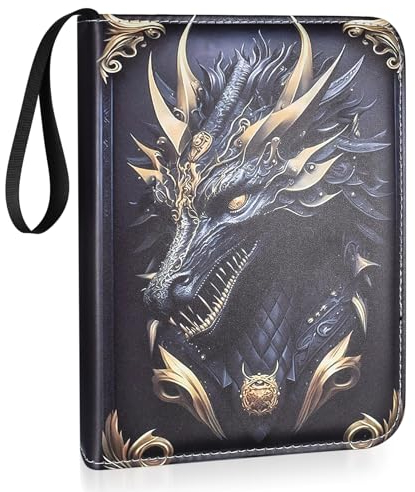 Sammelalbum, Sammelkarten Album, Sammelmappe Karten Ordner Heft Album Kompatibel mit Tracking-Karten, Baseballkarten, Spielkarten, 400 Karten mit herausnehmbaren Hüllen (Drachen C)