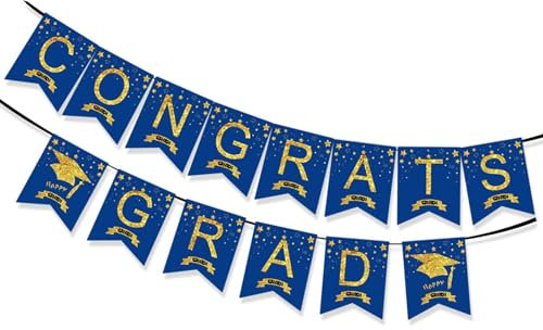 Abschlussfeier Banner | 2024 Blau Congrats Grad Banner