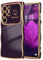 LCHULLE Compatibile con Samsung Galaxy S23 Ultra 5G Cover cuore d'amore Custodia con forma ondulata ragazze Protezione fotocamera Cover galvanizzata Custodia per Samsung S23 Ultra 5G Viola scuro
