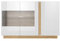 Vitrine Avila 138 cm Breite - Eiche weiß - Vitrinenschrank mit Glas - moderner Wohnzimmer Schrank mit Regalen und Fächern - Kommode mit LED (optional)