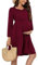 Smallsho Robe Grossesse Manches Longues Femmes Robe Maternité Wine L