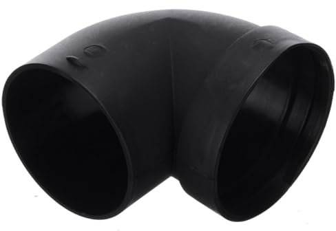 Generic 75mm PVC Pipe Elbow Duct Connector, HVAC Duct Fitting, Black, Flame-Retardant Coating, Metric Thread, 1 Piece