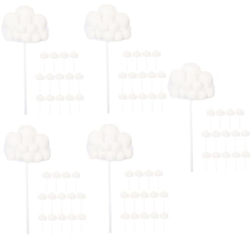 UPKOCH 75 Stk Geburtstagstorte Dekoration Kuchendekoration Für Die Babyparty Partygeschenke Cupcake Topper Für Die Hochzeit Kuchendekorationen Wolkenkuchendekor Für Party Weiß Papier