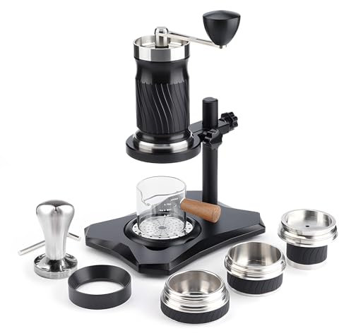Fdit Tragbare Espressomaschine, Handbetriebene, Reisefreundliche Kaffeemaschine mit Anpassbarer Wassertemperatur, 9 Bis 12 Bar Drucksystem