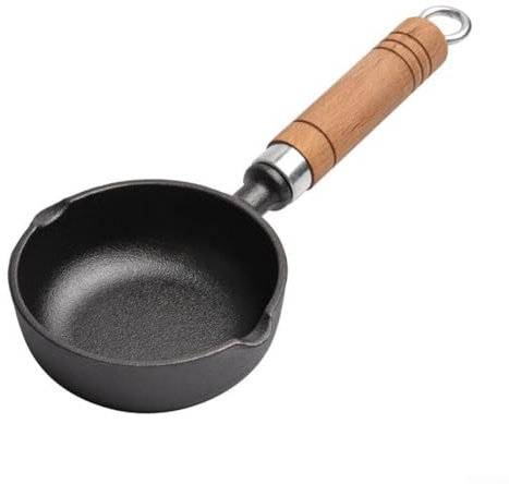 Mini padella in ghisa, 13 cm, per campeggio o uso domestico, compatibile con fornelli a induzione