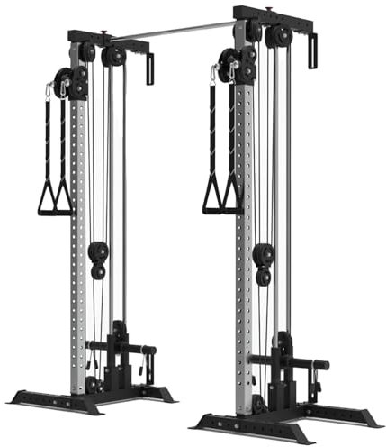 Train Hard® Wandmontage Latzugturm, Kabelzuganlage, Seilzugstation zur Brandneues Modell 2024 (B:W1F09826S1TH)