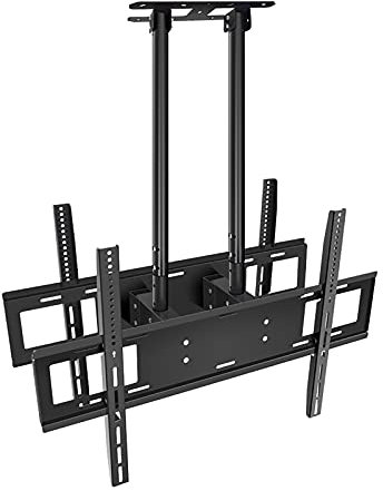 IUokLU TV-Wandhalterung! Höhenverstellbare Decken-TV-Halterung passend für die meisten 50-100 Zoll LCD-Flachbildschirme und Curved-TVs bis zu 900 x 600 mm，DUAL-Bildschirm