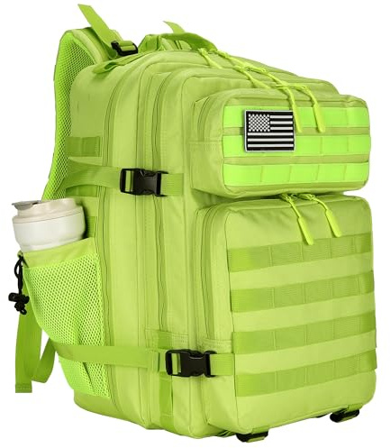 Lovelinks21 45 L taktischer Assault-Rucksack 3-Tage-Assault-Pack mit Molle wasserdichter Rucksack für taktische Rucksäcke, leuchtend grün, Large, Rucksack