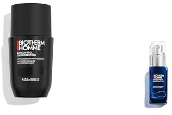 Biotherm Homme Pflegeset mit Day Control 72H Deo Roll-On 75 ml & Force Supreme Blue Serum 30 ml, langanhaltender Schutz und Anti-Aging Pflege für Männer