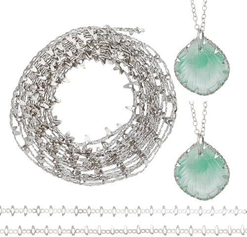 PH PandaHall 3m Filo per Galleria Striscia di Castone per Gioielli Filo di Rame per Artigianato Fili di Castone per Pietre Preziose In Metallo per Collana Orecchini Bracciale Gioielli Donna, Platino