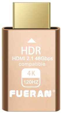 FUERAN HDMI 2.1 Dummy Plug 4K@120Hz HDR Virtual Display Emulator, Headless Adapter, HDMI Display Adapter, Supports 3840x2160@120Hz, 1440P@120Hz, 1080P@120Hz, EDID Emulator for GPU/Remote Desktop