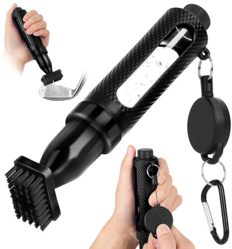 HUIJUTCHEN Golf Club Cleaner Brush, Golf Water Brush with Water Bottle and Retractable Clip Push Button for Easy Cleaning with Nylon Bristles Essentials Golf Accessories for Men and Women Golfer