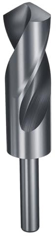 sourcing map Broca de 30 mm, vástago reducido de 1,27 cm, redondo 4241, acero de alta velocidad, nitruración, negro, punta estándar de 118°, para plástico, madera, cobre, aluminio, hierro, metal suave