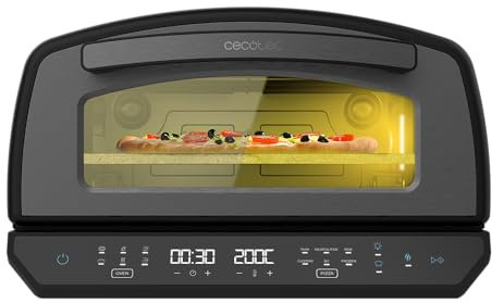 Cecotec Forno Pizza Elettrico, Forno da Tavolo Pizza&Co 500 max.2200 W, 13 Litri, Display LED, Temperatura 60°-500°C, Funzioni Speciali, Doppia Resistenza, Dimensioni Pizza 13, Accessori Inclusi