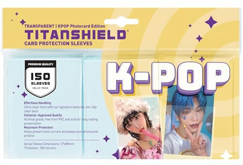 TitanShield 150ct Premium Kpop Photocard Sleeves Card Protector Sleeves 57x88mm for Albums