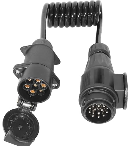 ETUKER 7 poliger Anhänger Adapterkabel 13 poliger Stecker auf 7 poliger Dose 1.1meters Anhänger 7 adriges Verlängerungkabel KFZ