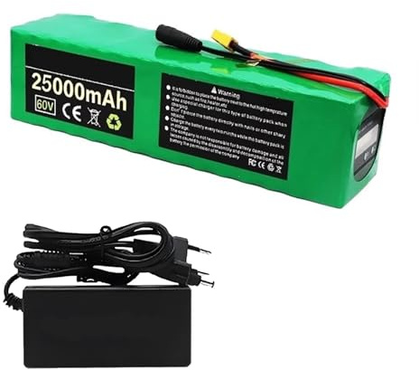 60 Volt Lithium Battery, 60V Lithium Ion Battery, 60V Replacement Battery, 60V 25AH Battery for 750W 900W 1200W Motor with Charger 60V 25Ah,XT60+DC