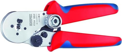 Knipex Vierdornpresszange für gedrehte Kontakte verchromt, mit Mehrkomponenten-Hüllen 180 mm 97 52 64