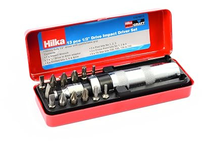 Hilka 11670013 - Set avvitatore a massa battente Pro Craft Impact da 1/2'', 13 pezzi