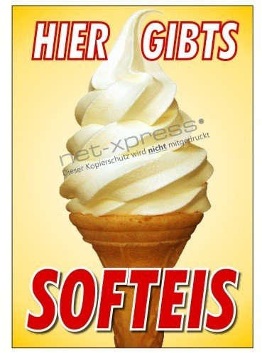 net-xpress Plakat Softeis Foto Vanille-Softeis DIN A1, Werbeplakat Poster