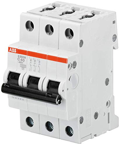 ABB Protecta Plus S203M-D32 Miniature Circuit Breaker • 3 Pole • 32A Type D • 400V AC / 125V DC • 10kA Breaking Capacity • DIN Rail Mount • System pro M Compact • Industrial MCB • 2CDS273001R0321