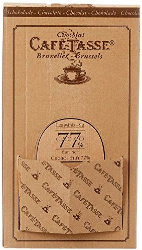Café Tasse Dunkle Schokolade / Zartbitter, 77 prozent Kakao - Mini Schokoladentafeln (9g) in einer dekorativen Karton-Schütte, 1er Pack (1 x 1.5 kg)