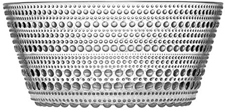 Iittala Kastehelmi Plate and Bowls, Glass, Transparent, 18.4 x 18.4 x 8.3 cm