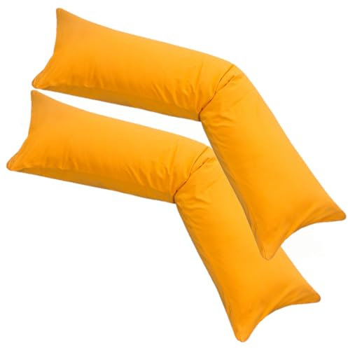 Moon Kissenbezug XXL 40x200 Doppelpack Stillkissen Seitenschläferkissen Jersey orange