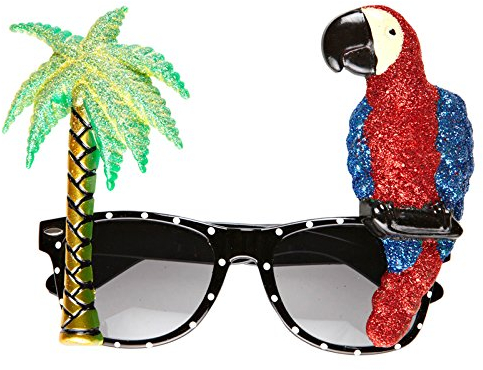 PARTY DISCOUNT Brille Tropicana, mit Palme und Papagei