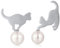 Jiamiaoi Katze Ohrringe Silber Perle Katze Ohrringe für Damen Katze Ohrstecker Silber 925 Ohrringe Mädchen Silber 925 Ohrringe Katzen Katzen Ohrringe Stecker Damen Katzen Ohrringe Ohrstecker Katze