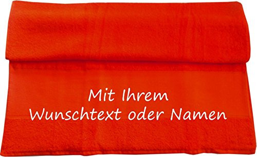 Druckreich Badetuch mit Ihrem Wunschtext oder Namen 140 x 70 cm/Fb. Rot
