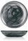 H+H 6 Teller in schwarzem Alabasterglas, Boden 21cm