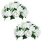 2 Pezzi Fiori Artificiali, Rose Plastica a 15 Teste con Base, Adatte per Centrotavola Matrimonio del Nostro Negozio Fioriera per Decorazioni per la Casa di San Valentino (Bianco)