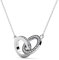 Juwelier Nagel Kette Doppelring besetzt mit Zirkonia Elementen | 925 Sterling Silber | Vergoldet mit 18k Weißgold | Anhänger Kollektion Victoria Peak - Intertwined