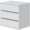PEGANE Commode avec 3 tiroirs Coloris Blanc - Hauteur 56 x Largeur 60 x Profondeur 44 cm